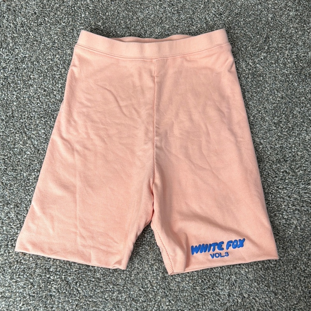 White fox biker shorts